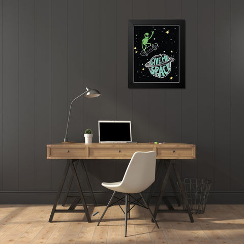Give Me Space Black Modern Wood Framed Art Print by Rupp, Mariah
