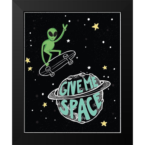 Give Me Space Black Modern Wood Framed Art Print by Rupp, Mariah