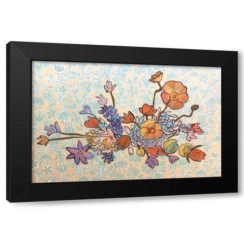Flower Burst Black Modern Wood Framed Art Print by Rupp, Mariah