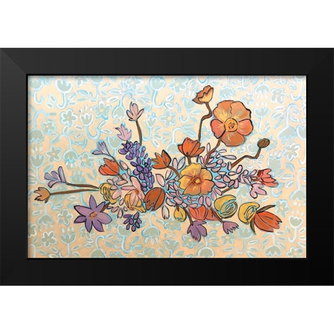 Flower Burst Black Modern Wood Framed Art Print by Rupp, Mariah