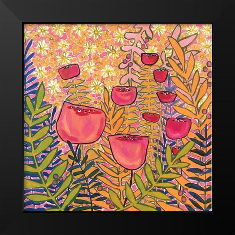 Tulips Black Modern Wood Framed Art Print by Rupp, Mariah