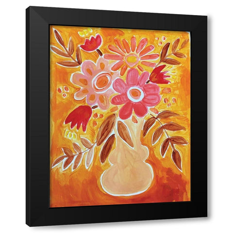 Orange Daisies Black Modern Wood Framed Art Print by Rupp, Mariah