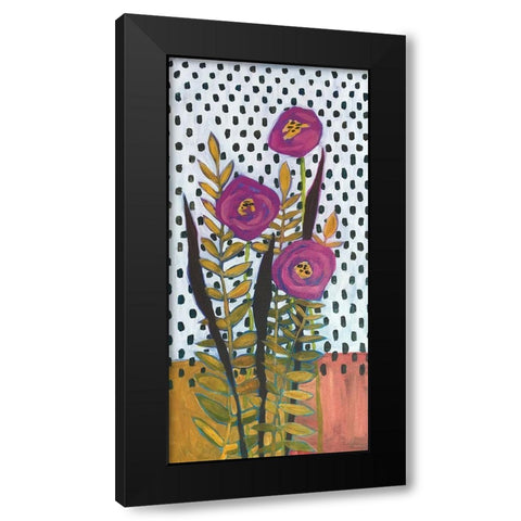 Purple Flowers Black Modern Wood Framed Art Print by Rupp, Mariah
