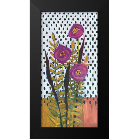 Purple Flowers Black Modern Wood Framed Art Print by Rupp, Mariah