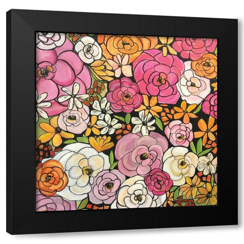 Flowers 3 Black Modern Wood Framed Art Print by Rupp, Mariah