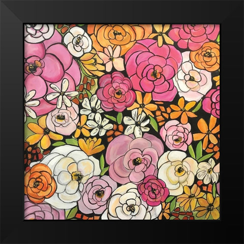 Flowers 3 Black Modern Wood Framed Art Print by Rupp, Mariah