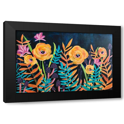 Flowers Black Modern Wood Framed Art Print by Rupp, Mariah
