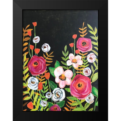 Flowers on Black II Black Modern Wood Framed Art Print by Rupp, Mariah