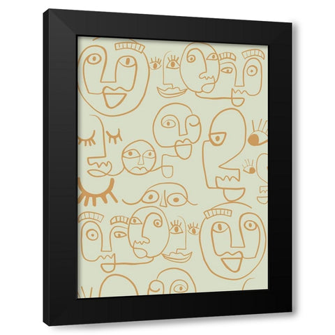 Face Lines Black Modern Wood Framed Art Print with Double Matting by Rupp, Mariah