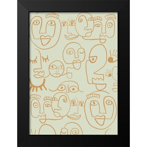 Face Lines Black Modern Wood Framed Art Print by Rupp, Mariah