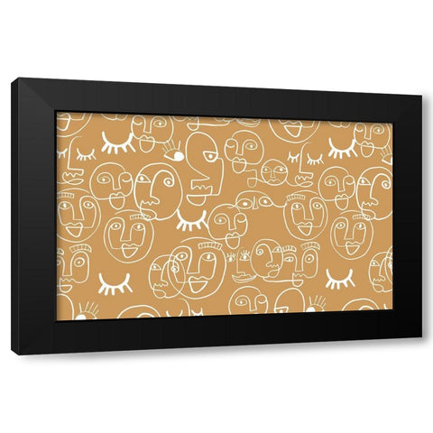 Faces Black Modern Wood Framed Art Print by Rupp, Mariah