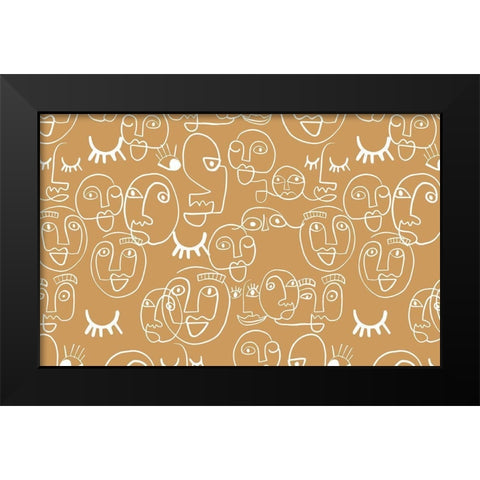 Faces Black Modern Wood Framed Art Print by Rupp, Mariah