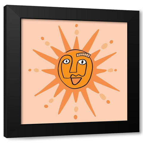 Peach Sun Black Modern Wood Framed Art Print with Double Matting by Rupp, Mariah