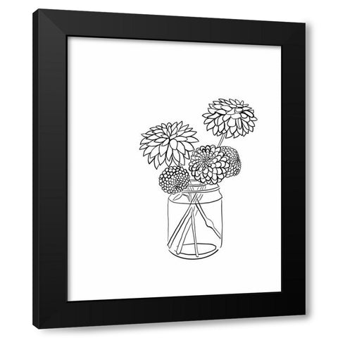 Dahlias Black Modern Wood Framed Art Print with Double Matting by Rupp, Mariah