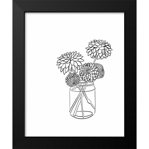 Dahlias Black Modern Wood Framed Art Print by Rupp, Mariah