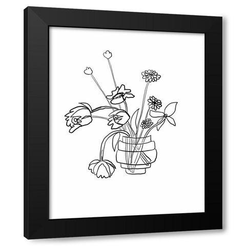 Tulips Black Modern Wood Framed Art Print with Double Matting by Rupp, Mariah