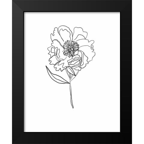 Peony Black Modern Wood Framed Art Print by Rupp, Mariah