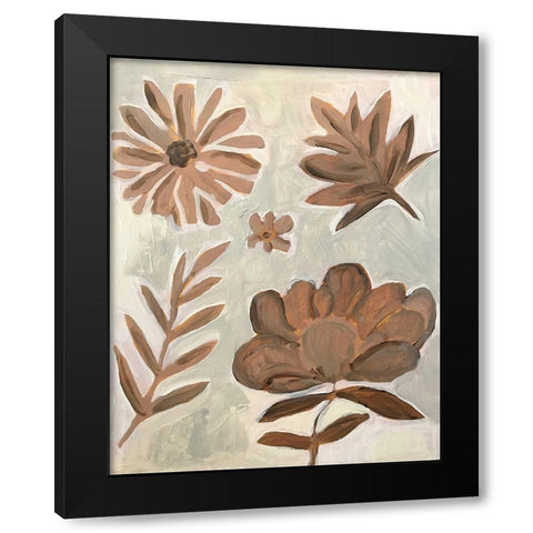 Brown Flowers Black Modern Wood Framed Art Print with Double Matting by Rupp, Mariah
