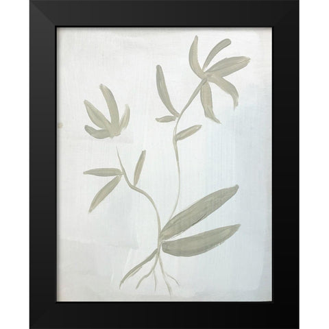Leaves on White Black Modern Wood Framed Art Print by Rupp, Mariah