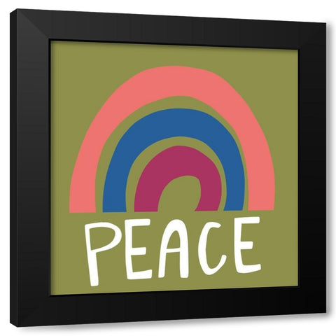 Peace Black Modern Wood Framed Art Print with Double Matting by Rupp, Mariah