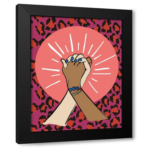 Hands Cheetah Black Modern Wood Framed Art Print by Rupp, Mariah
