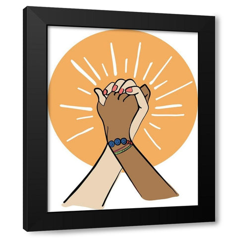 Hands Cheetah Black Modern Wood Framed Art Print by Rupp, Mariah