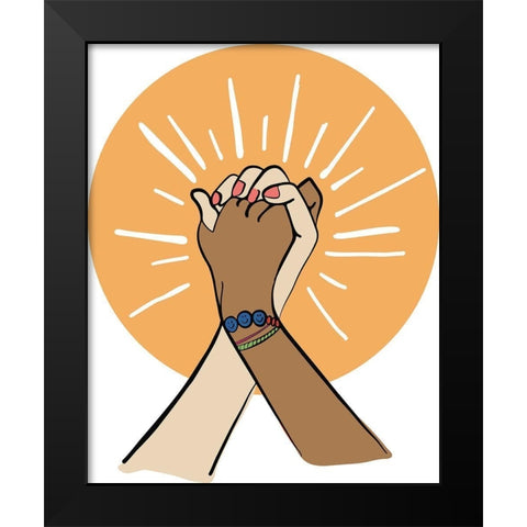 Hands Cheetah Black Modern Wood Framed Art Print by Rupp, Mariah