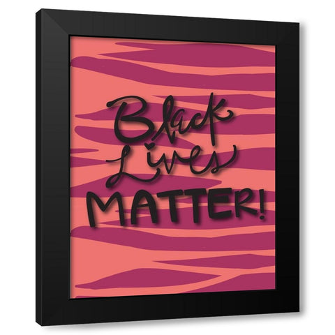 BLM Tiger Black Modern Wood Framed Art Print by Rupp, Mariah