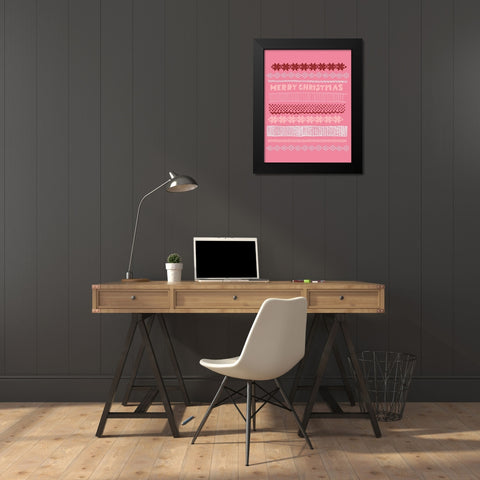 Merry Christmas Black Modern Wood Framed Art Print by Rupp, Mariah