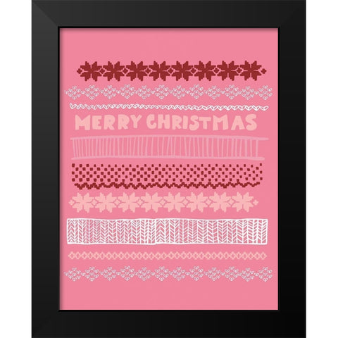 Merry Christmas Black Modern Wood Framed Art Print by Rupp, Mariah
