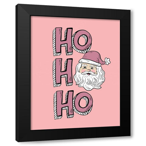 Pink Santa Black Modern Wood Framed Art Print with Double Matting by Rupp, Mariah
