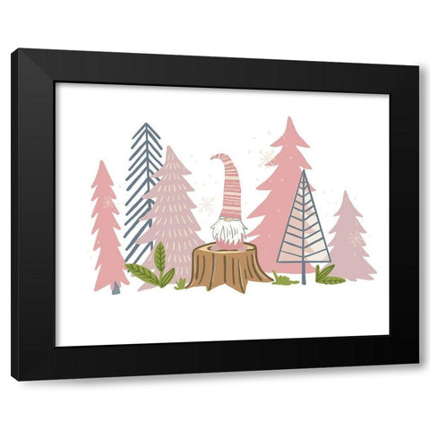 Gnome Trees Black Modern Wood Framed Art Print with Double Matting by Rupp, Mariah