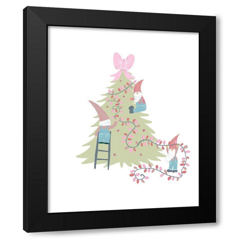 Gnome Christmas Black Modern Wood Framed Art Print by Rupp, Mariah