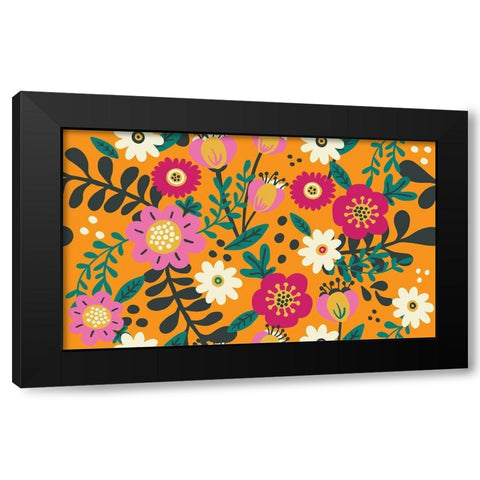 Bold Floral Black Modern Wood Framed Art Print by Rupp, Mariah