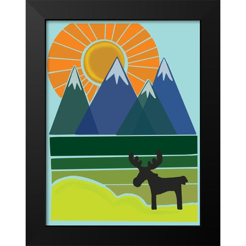 Moose Black Modern Wood Framed Art Print by Rupp, Mariah