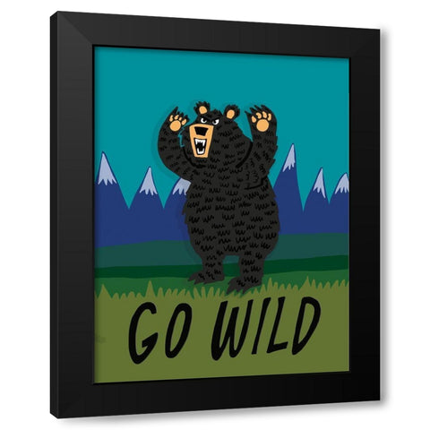 Go Wild Black Modern Wood Framed Art Print by Rupp, Mariah