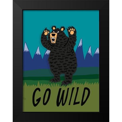 Go Wild Black Modern Wood Framed Art Print by Rupp, Mariah