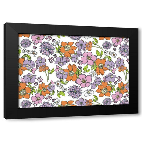 Spring Pattern Black Modern Wood Framed Art Print by Rupp, Mariah