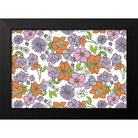 Spring Pattern Black Modern Wood Framed Art Print by Rupp, Mariah