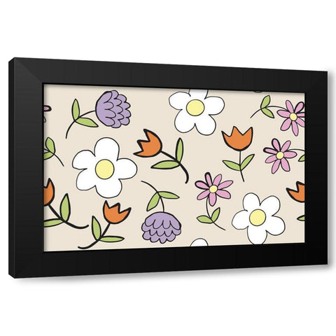 Spring Flowers Black Modern Wood Framed Art Print by Rupp, Mariah