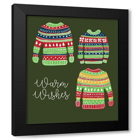 Warm Wishes Black Modern Wood Framed Art Print by Rupp, Mariah