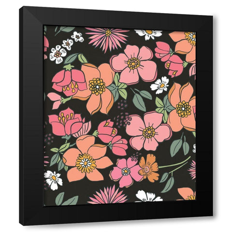 Peach and Pink Black Modern Wood Framed Art Print with Double Matting by Rupp, Mariah