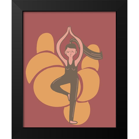 Tree Pose II Black Modern Wood Framed Art Print by Rupp, Mariah