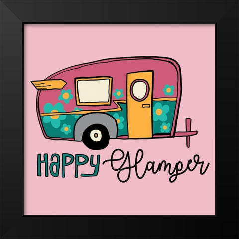 Happy Glamper Black Modern Wood Framed Art Print by Rupp, Mariah