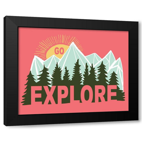 Go Explore Black Modern Wood Framed Art Print by Rupp, Mariah