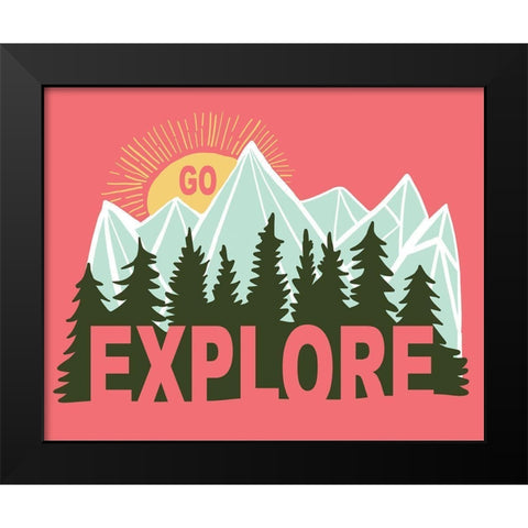 Go Explore Black Modern Wood Framed Art Print by Rupp, Mariah