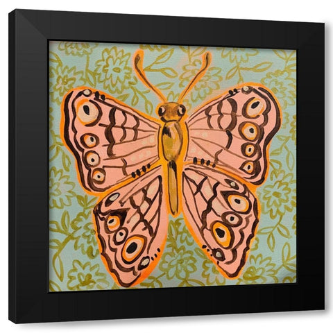 Boho Butterfly V Black Modern Wood Framed Art Print by Rupp, Mariah