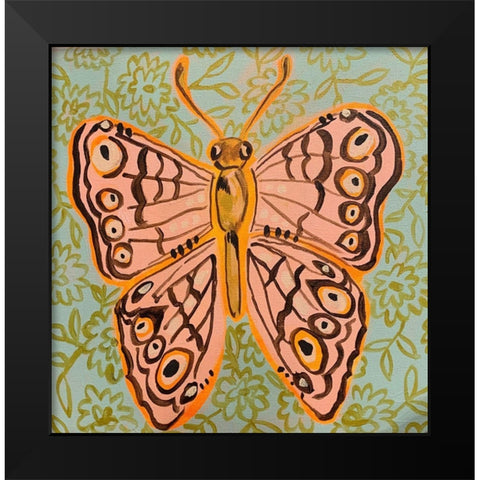 Boho Butterfly V Black Modern Wood Framed Art Print by Rupp, Mariah