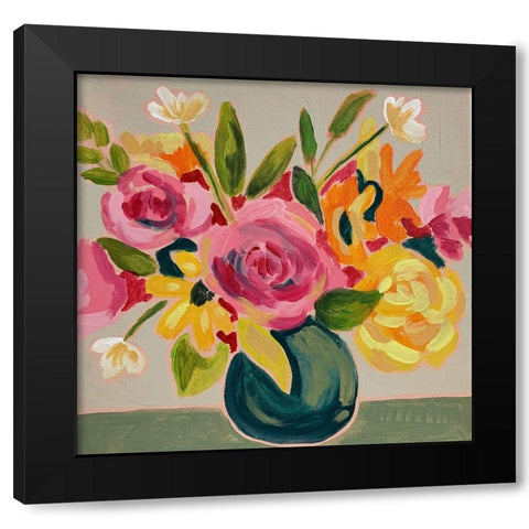 Springtime Bunch Black Modern Wood Framed Art Print with Double Matting by Rupp, Mariah