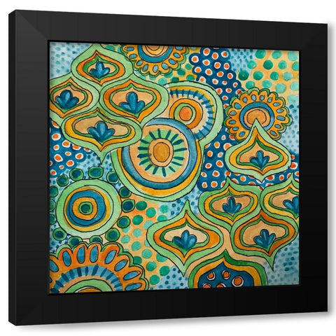 Psychedelic Geometrics Black Modern Wood Framed Art Print by Rupp, Mariah